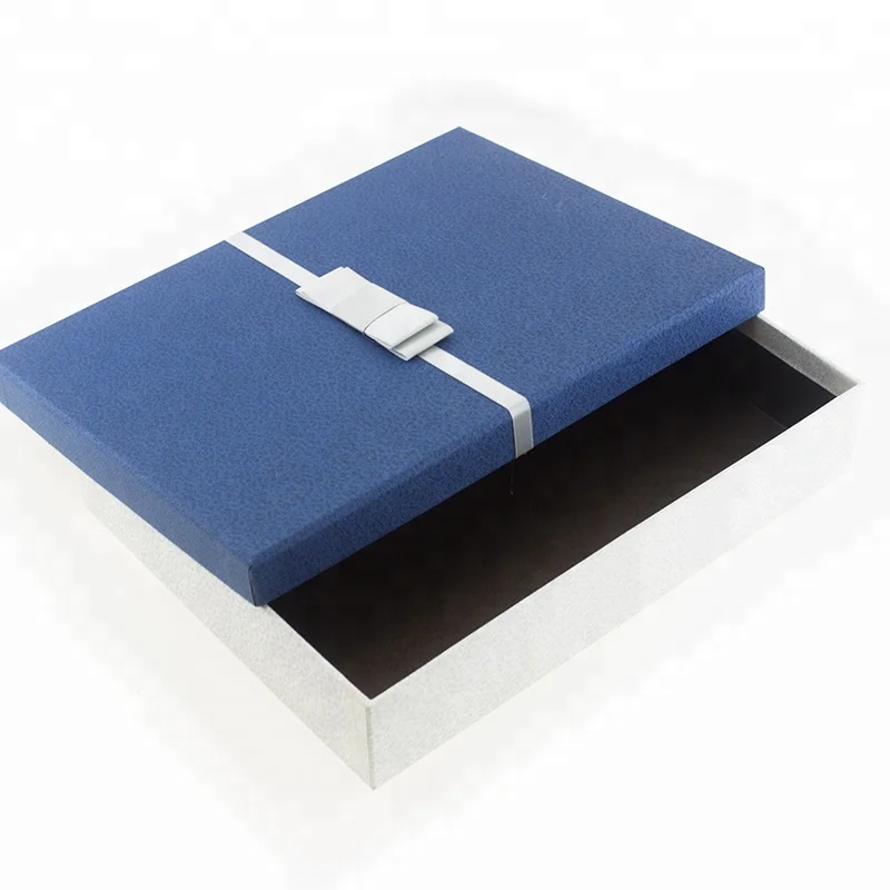 Элегантный Лук-узел темно-синий Текстура Бумаги галстук в подарочной коробке Мужская