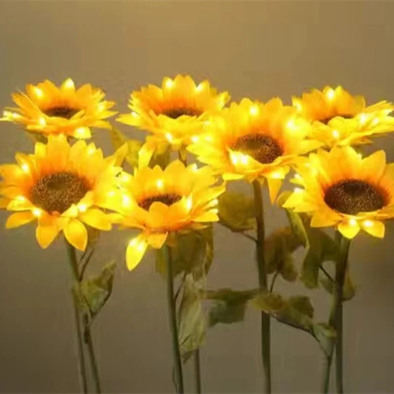 Promotional Holiday Decoration Lighting High-grade matte cloth Flower LED Sunflower Light
