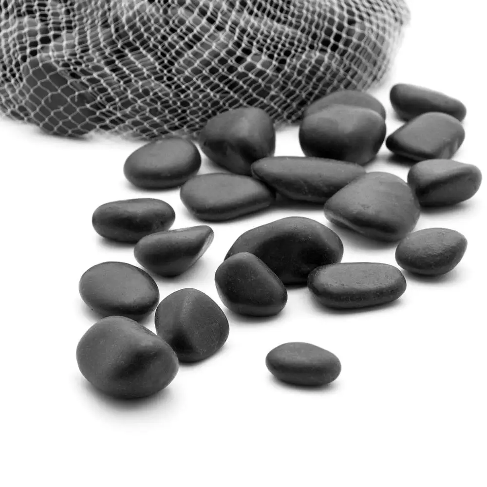 Wholesale river rock landscaping luminous flooring garden Black pebble
