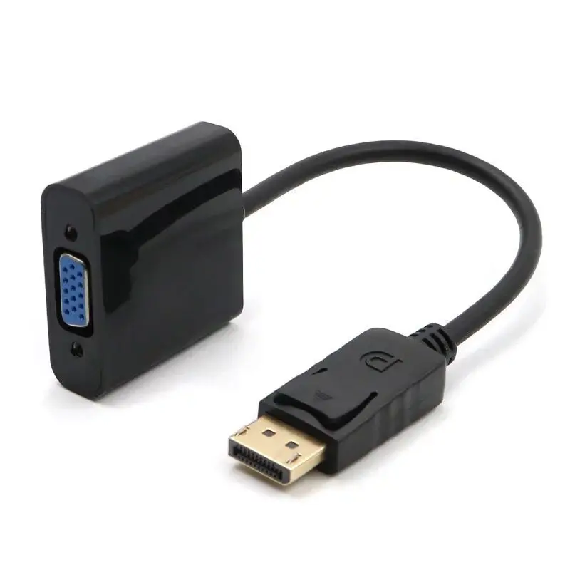 DP to VGA Adapter DisplayPort to VGA Converter DP Cables Adapter Male to Female 1080P for HDTV LCD