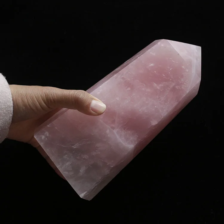 Wholesale factory produce natural pink crystal tower rose quartz crystal point