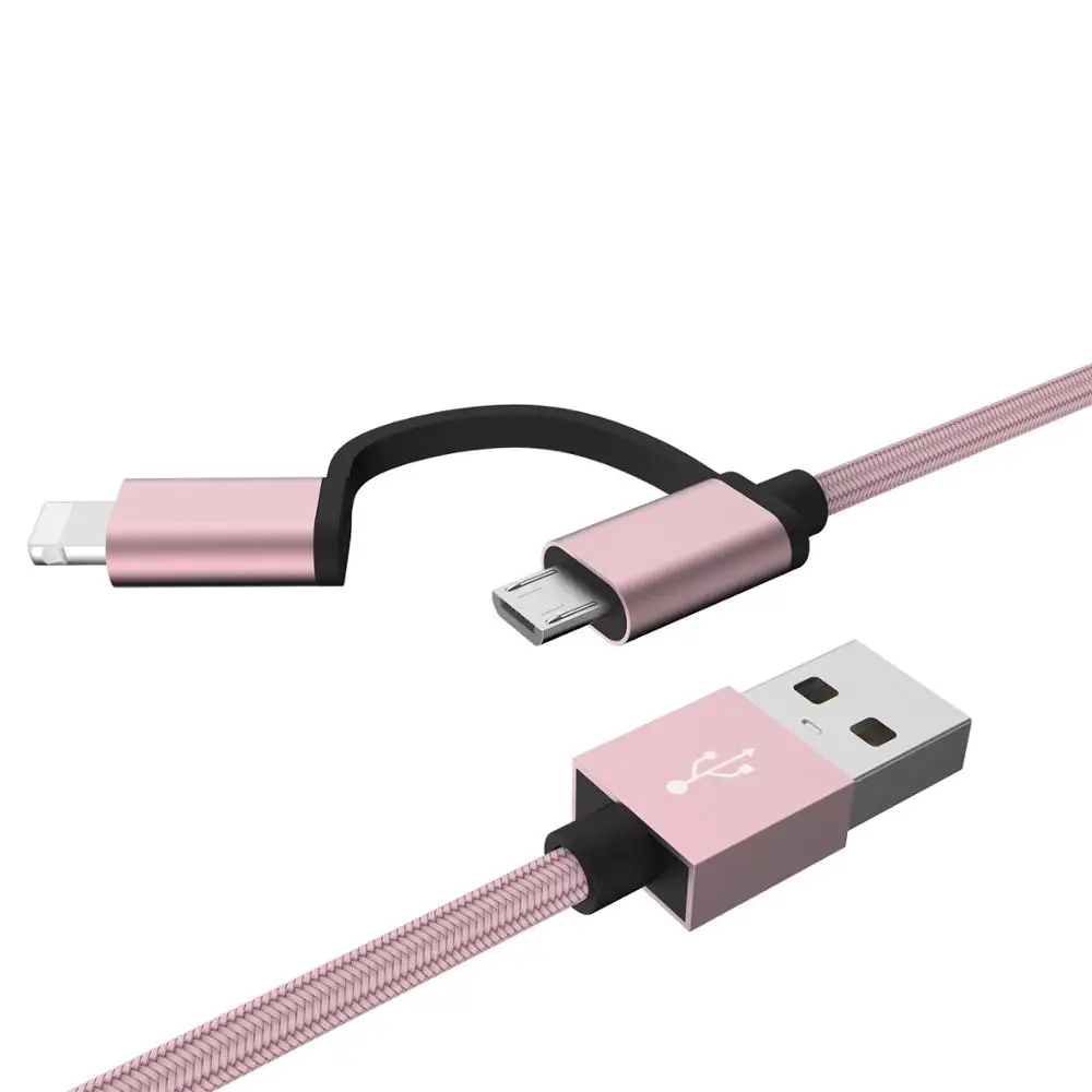 Длинный зарядный кабель красочный 2в1 Usb кабель для синхронизации данных
