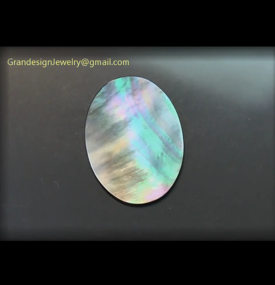 
Black Mother Of Pearl 13x18mm Oval Slice, Shell Slices, Gemstone Disc for setting, 