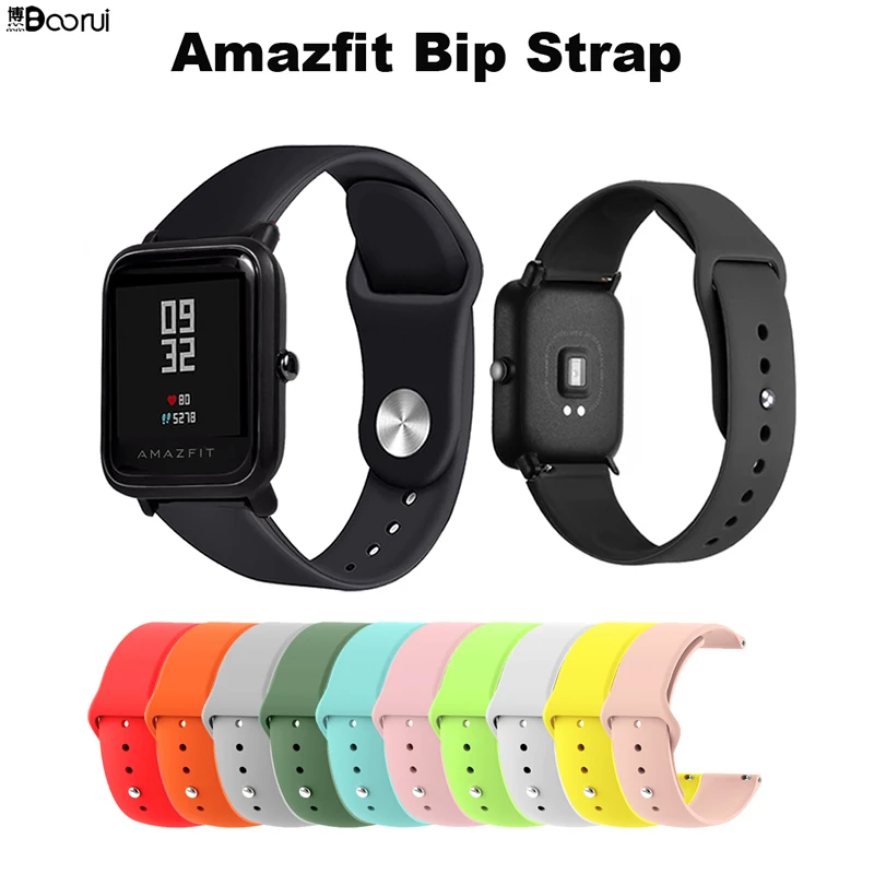 BOORUI 20/22mm Watch Strap Silicone Bracelet For Xiaomi Amazfit Bip Bit Pace straps Correa For Huawei Watch 2/Samsung Gear S2