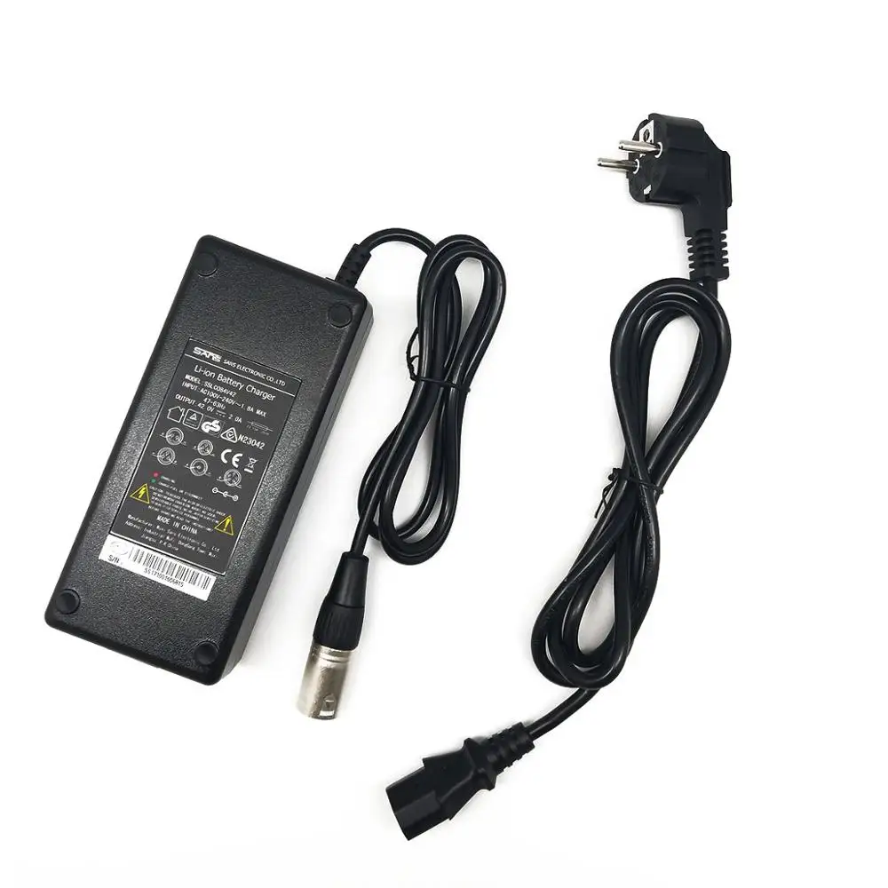 Germany Stock Original 42V 2A Charger for 36V e-bike pedelec battery with 3 pin plug
