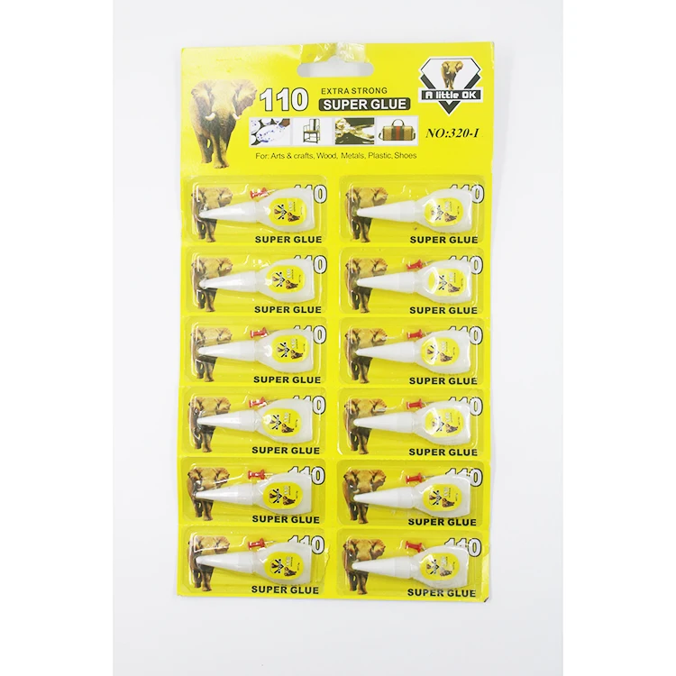 
3g 502 Bottle Package Super Glue 12pcs Blister Packing Card Glue 