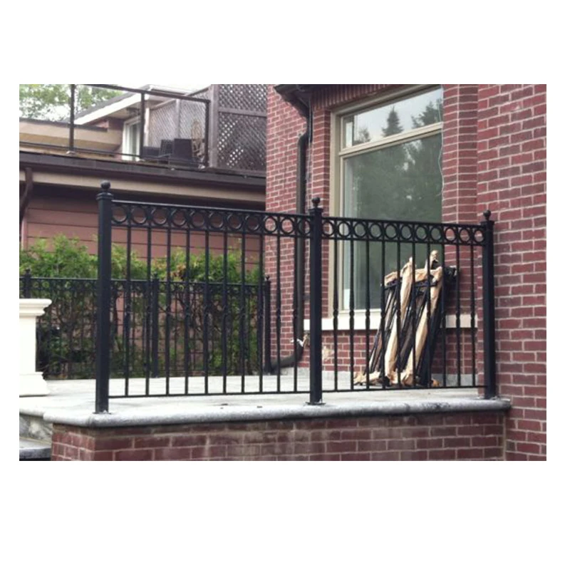 Exterior ornamental wrought iron balcony railings outdoor pool porch crowd control handrails designs