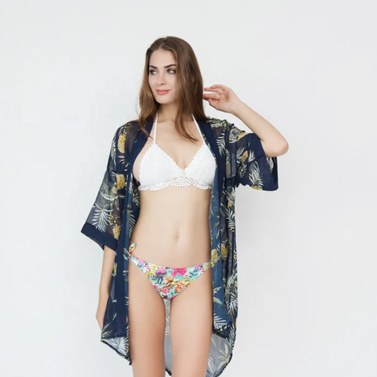 New Types Women Summer Beach Long Print Floral Thin Coat Chiffon Kimono Cardigan
