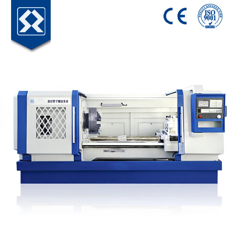 QK1327 Fanuc 0il мате TD контроллер Токарный станок для нарезки резьбы для труб машина