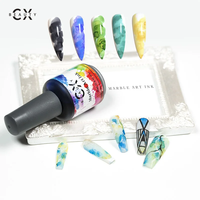 CX BEAUTY жидкие чернила без УФ светодиодной лампы мраморные цветение