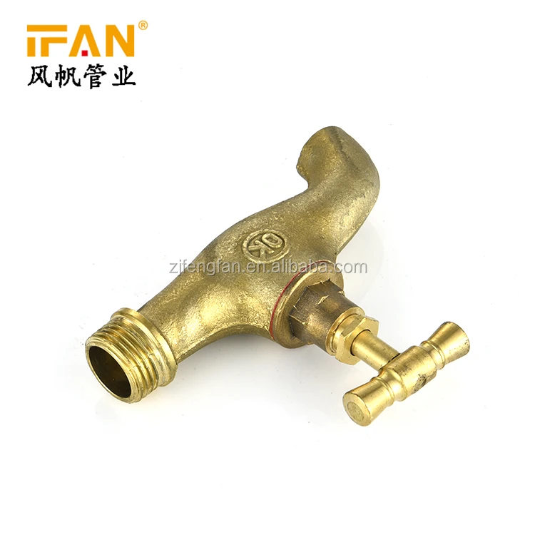 Wholesale Bathroom Garden Kitchen bibcock Faucet Gold Color 1/2 3/4 inch Bib Cock Water Tap Brass Bibcock