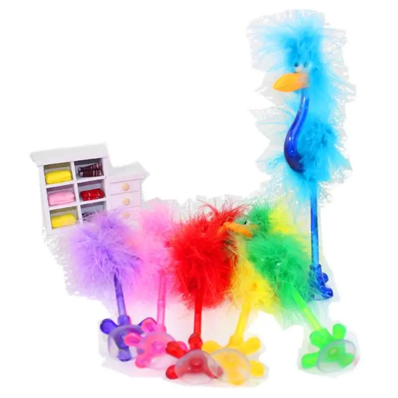 Funny Cute Ostrich Feather Gift Pen Fluffy Bird Pens Novelty Pens With Feathers