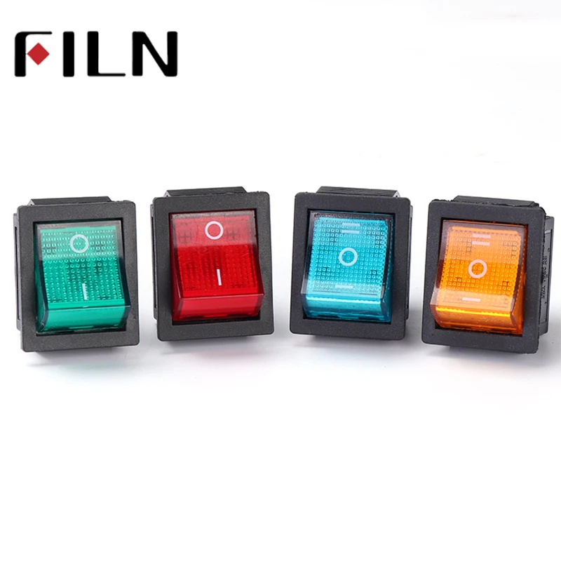 KCD4-201 4 pins on off rocker  rocker switch 10A 125V  6A 250VAC with light