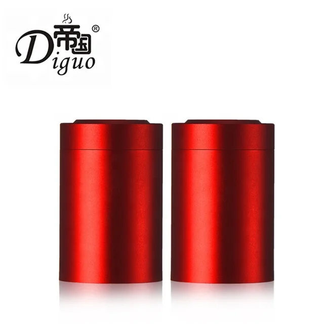2022 Hot Sale 30g Small Size Portable Black Color Aluminum Dual Purpose Airtight Canister For Food Tea Sugar Coffee Bean