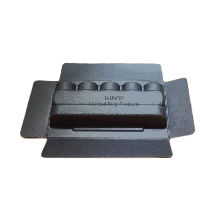 Sugarcane Biodegradable tray dry press black Environmentally friendly bagasse pulp tray packaging