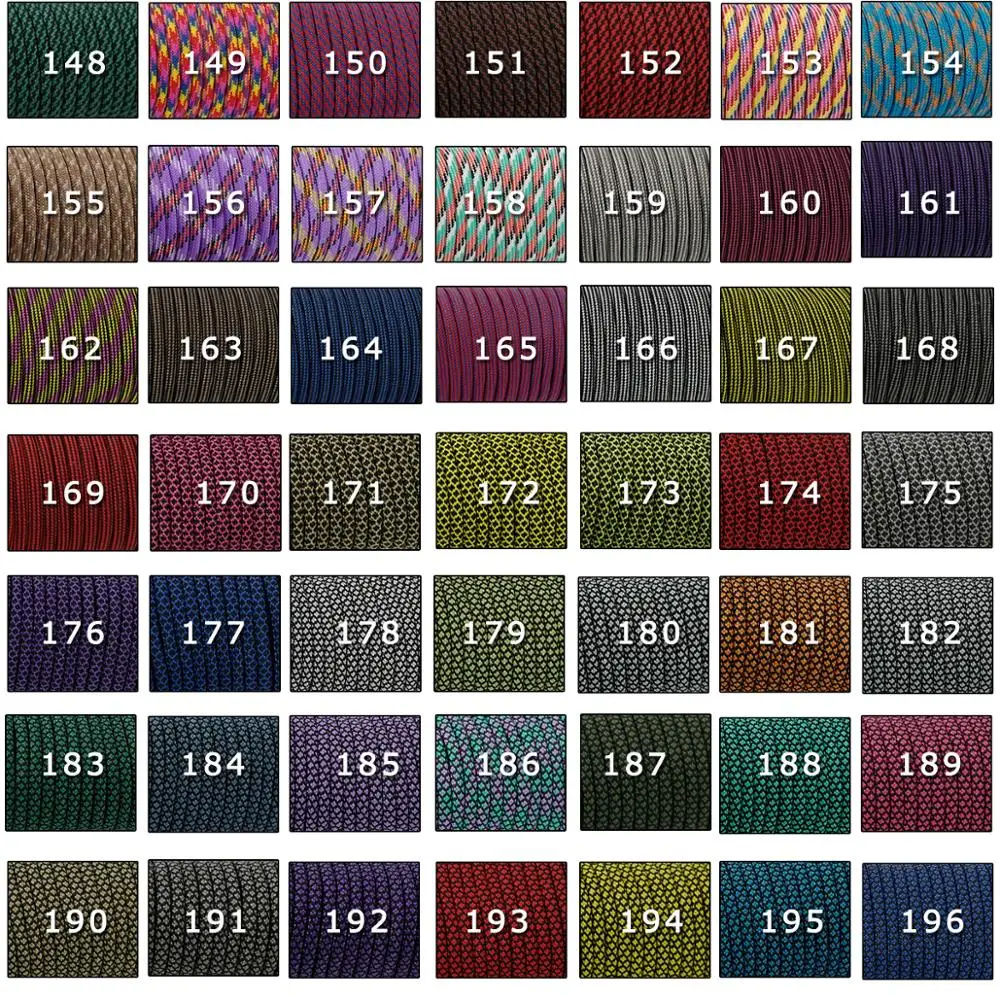 YOUGLE 100feet (31meters) 550 Parachute Paracord Lanyard Tent Rope Guyline Mil Spec Type III 7 Strand For Hiking Camping