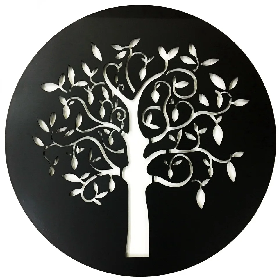 laser cut branch leaves wall decor gold Metal Tree Sculpture