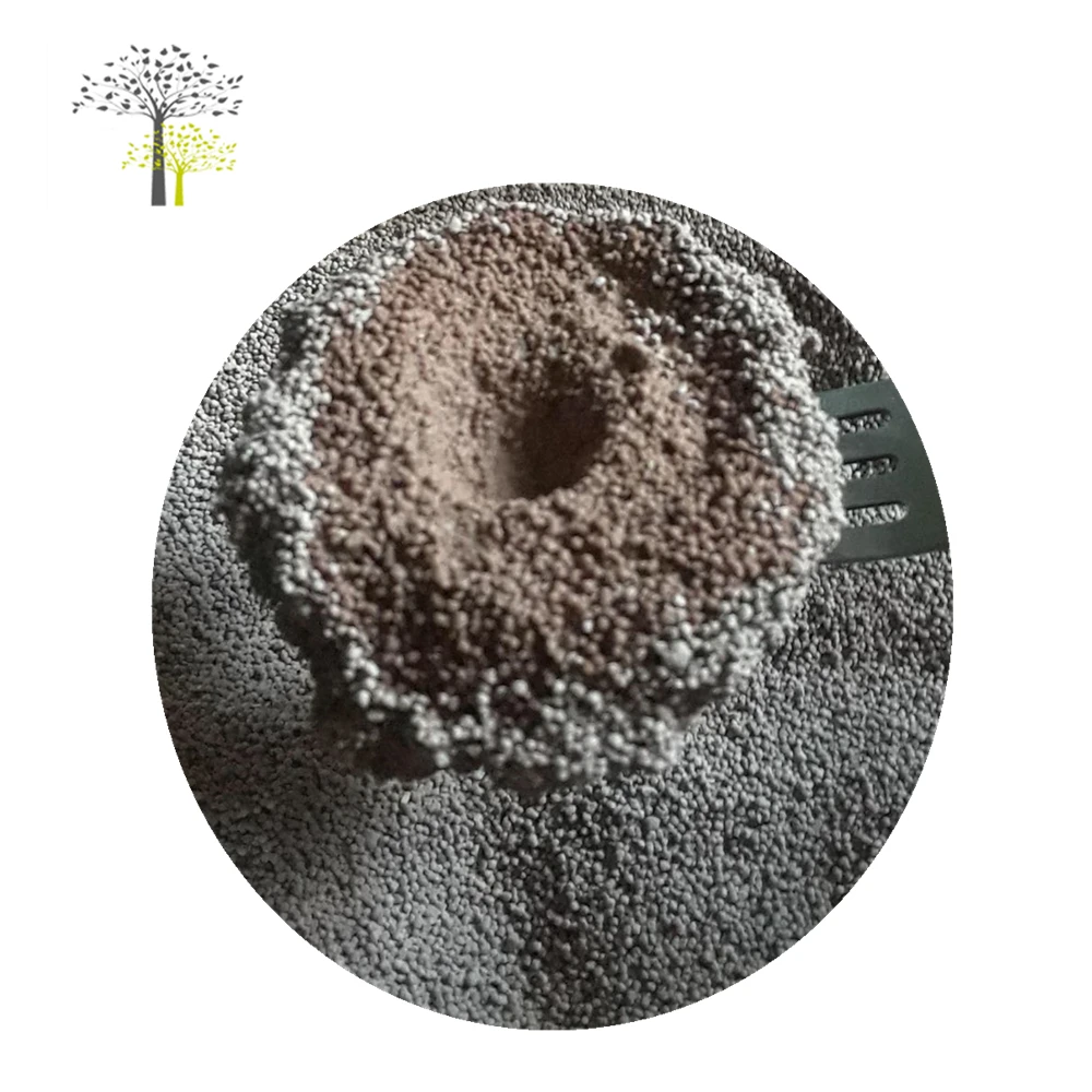 Granular colored clumping mineral cat sand with fruit scent
