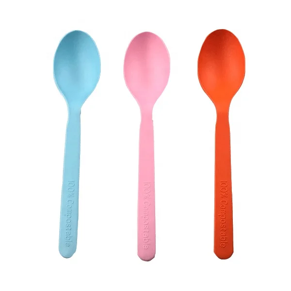 EcoNewLeaf OEM 7 inch Black Disposable Spoon Manufacturer Cheap Eco Friendly pla Big Spoon Wholesale