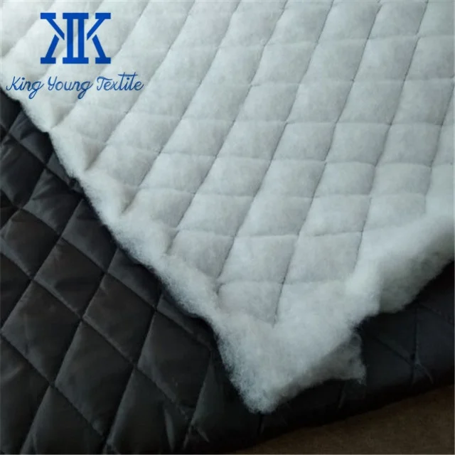 cheap price single side 100% polyester diamond quilted down filled fabric for garments lining