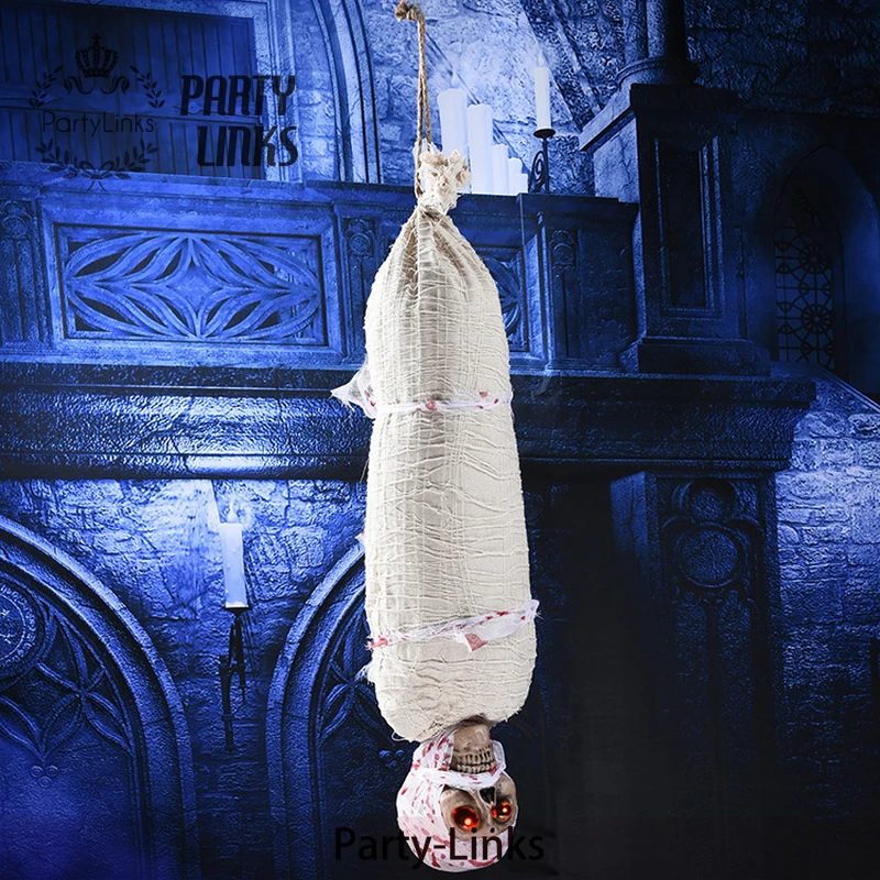 Led Horror Hanging  Flying Specter Mummy Ghost With Scary Light Up Eyes For Halloween Masquerade Props Decorations