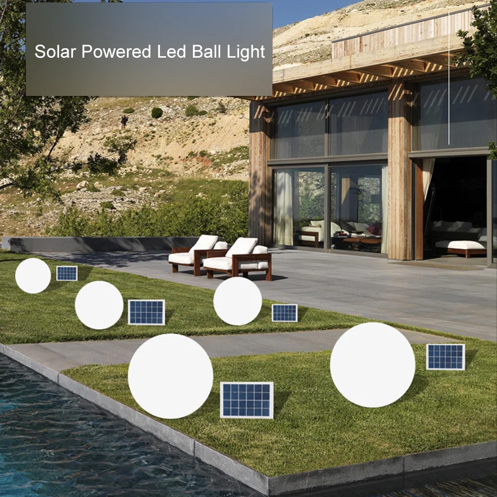 
remote rgb colors changing illuminated led ball light battery rechargeable / solar powered landscape outdoor big ball light 