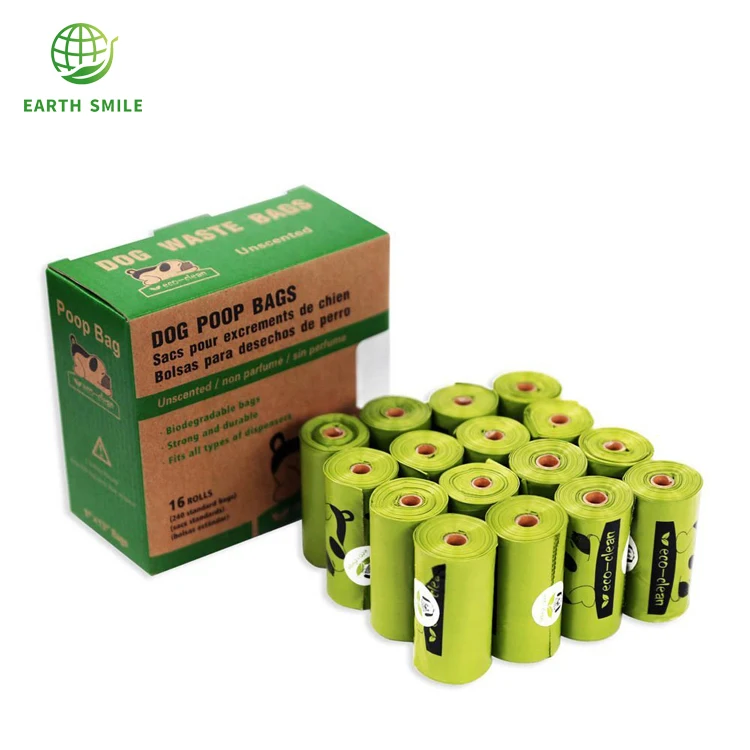 9*13 дюймов Compostable Dog Poop сумки биоразлагаемые зерна крахмал смолы собака отходов мешок рулонов