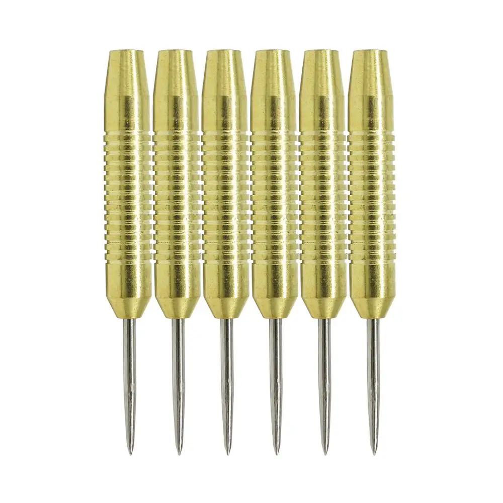 6 Pieces Darts Steel Tip Darts with POM Shafts, Brass Barrel  and PET Flights for Indoor Game