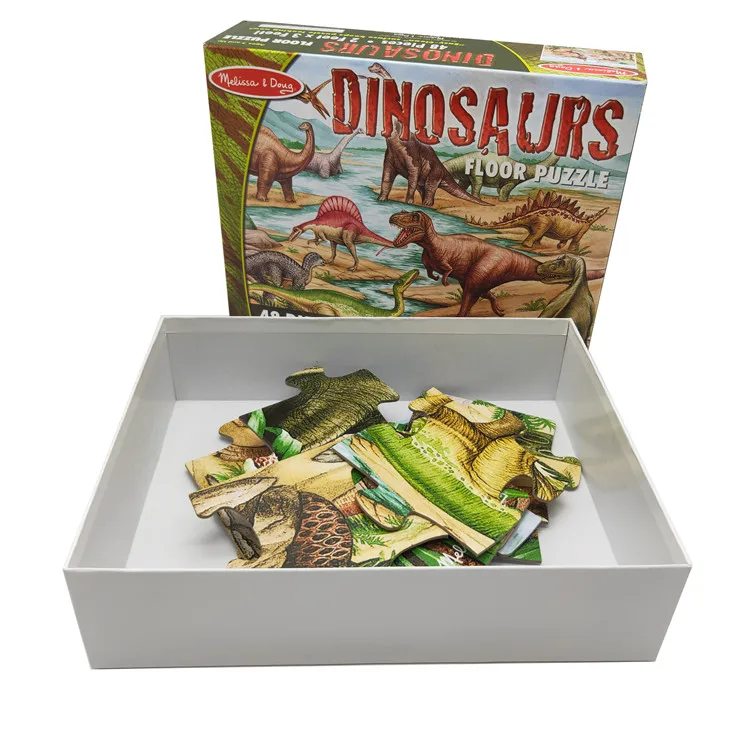 Wholesale MDF 48 big pieces kids dinosaur floor jigsaw puzzle custom dragon puzzle games for children
