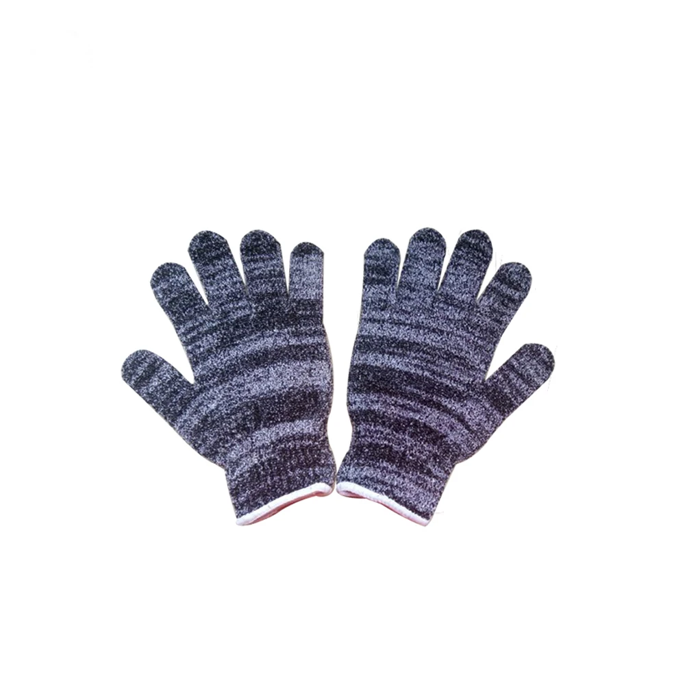 Отшелушивающие перчатки из бамбукового угля, натуральные перчатки для ванны, перчатки для ванны из угля и нейлона или полиэстера