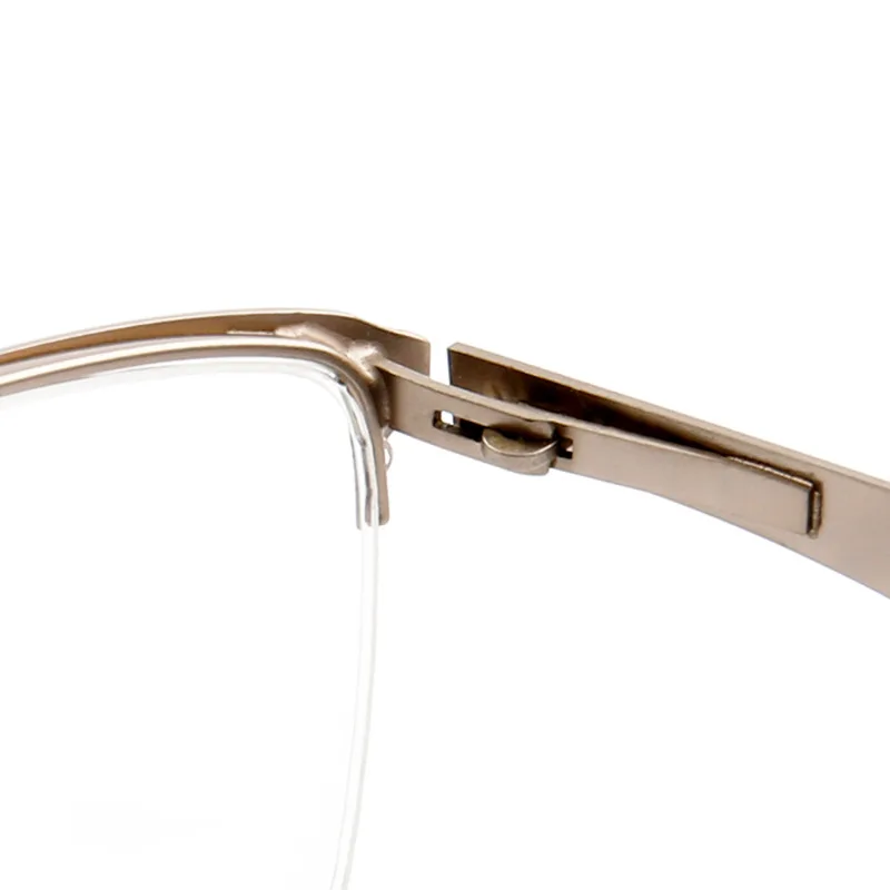 Mens Square Eyebrow Metal Optical  Frame with Demo Lenses Stainless Steel eyeglasses 2703