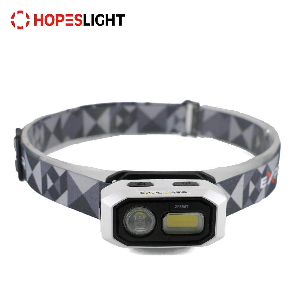 
Black USB COB LED Rechargeable Battery Best Headlamp in the World for Trekking 