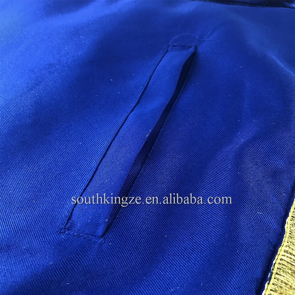 
In Stock Embroidered Freemason Regalia Masonic Past Master Leather Apron With Velvet And Golden Tassels 