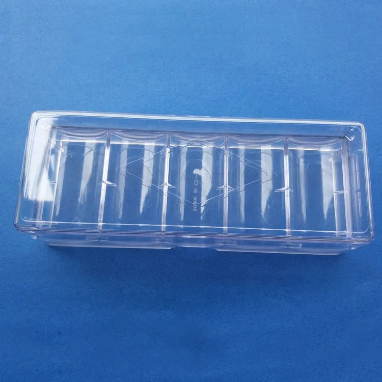 Plastic token storage box poker chip tray with lid