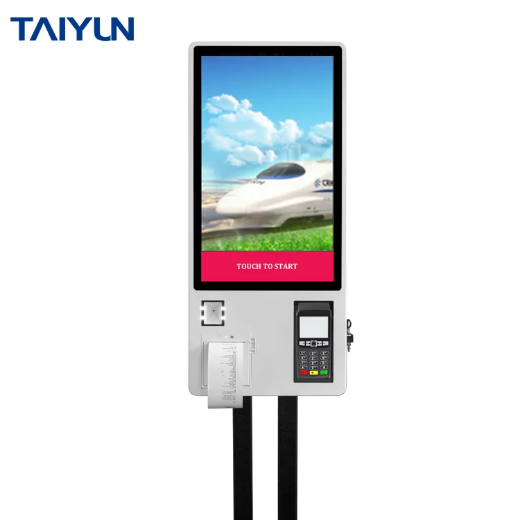 Для станции 24 дюймов multi сенсорный экран самообслуживания ticketing киоск с принтером и функция оплаты