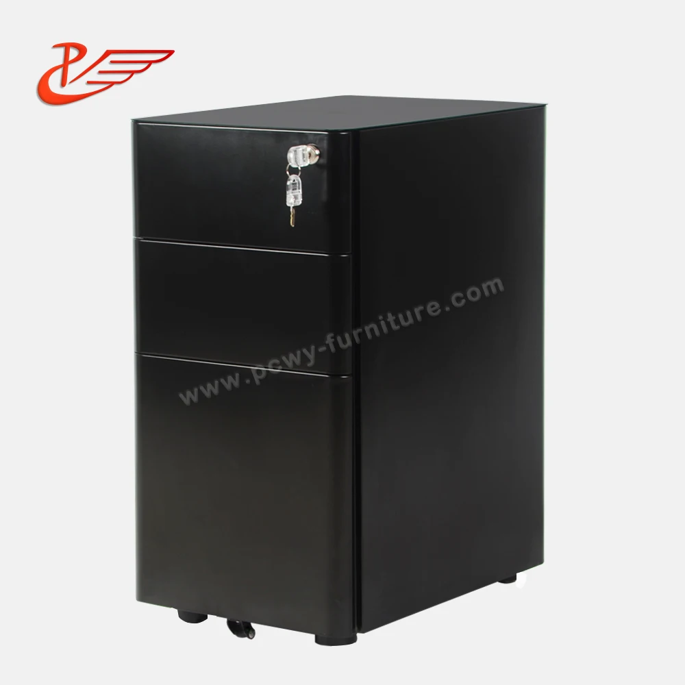 
3 drawer Steel Storage Cabinets 3 Drawer vertical Metal Mobile Pedestal With Wheels 