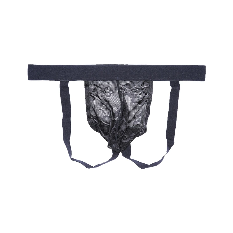 Men Sexy Lace Sissy Pouch T-Back Bikini Thong Briefs Jockstrap G-String