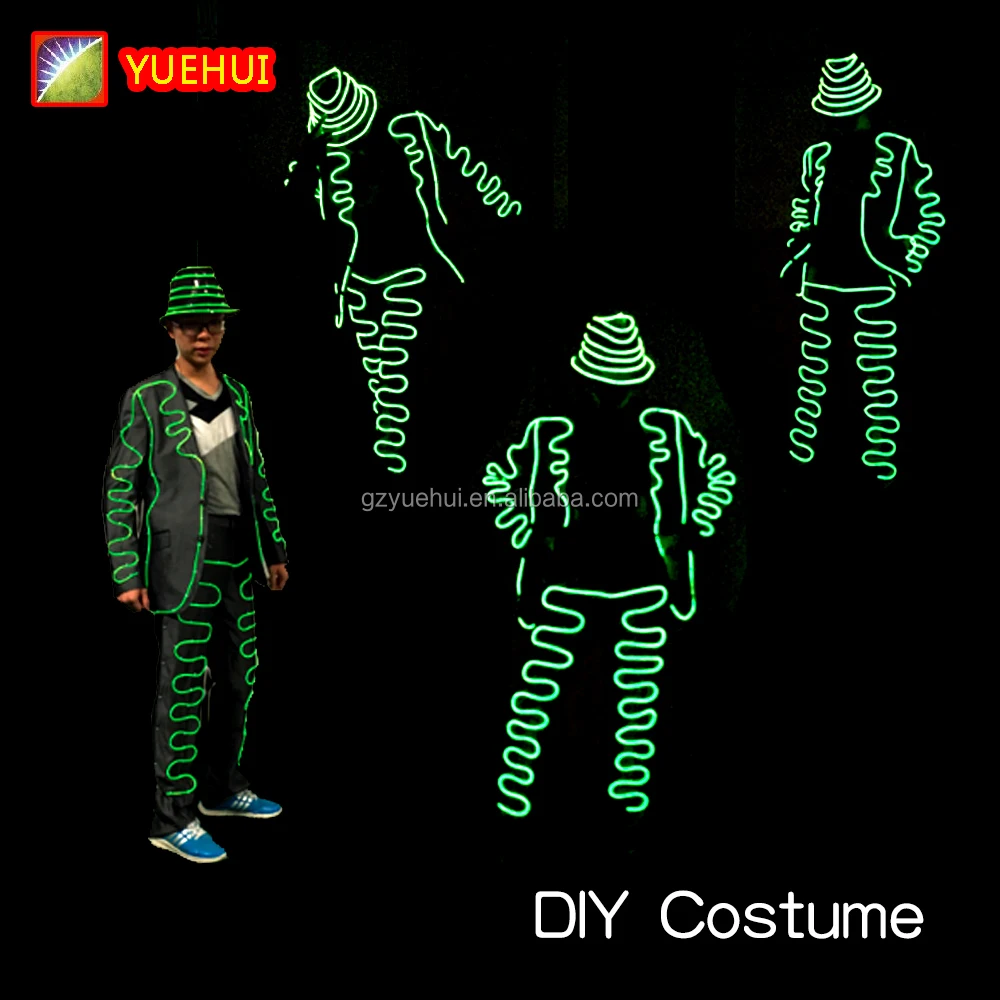 10 цветов EL провода в стиле «сделай сам фестиваль Вечеринка светящиеся одежды аксессуары свет костюм приведенный в действие DC-12V Кнопка драйвер