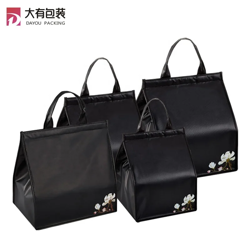 Customized Logo Aluminium Foil Beer Can Water Bottle Laminated Reusable Lunch Insulated Meal Prep Cooler Bags For Cake