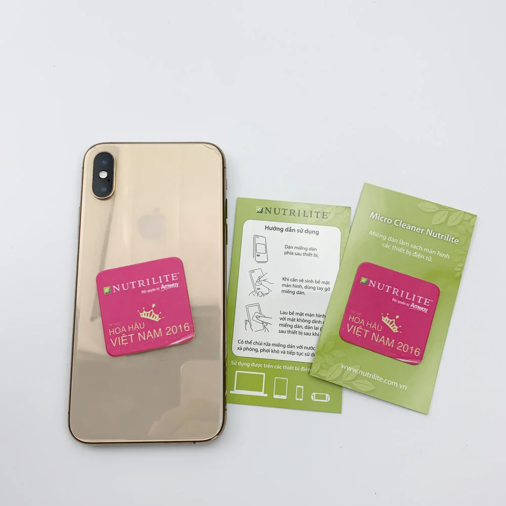 
Advertising sticky screen wipe sticker for mobile phone 