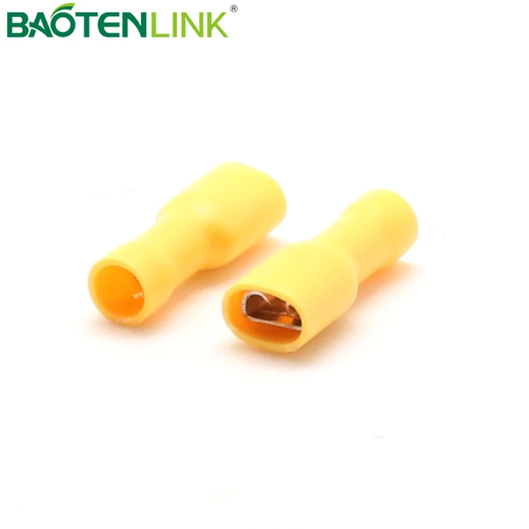 BAOTENG FDFD Fully insulated yellow brass PVC automatic crimp copper female faston terminal