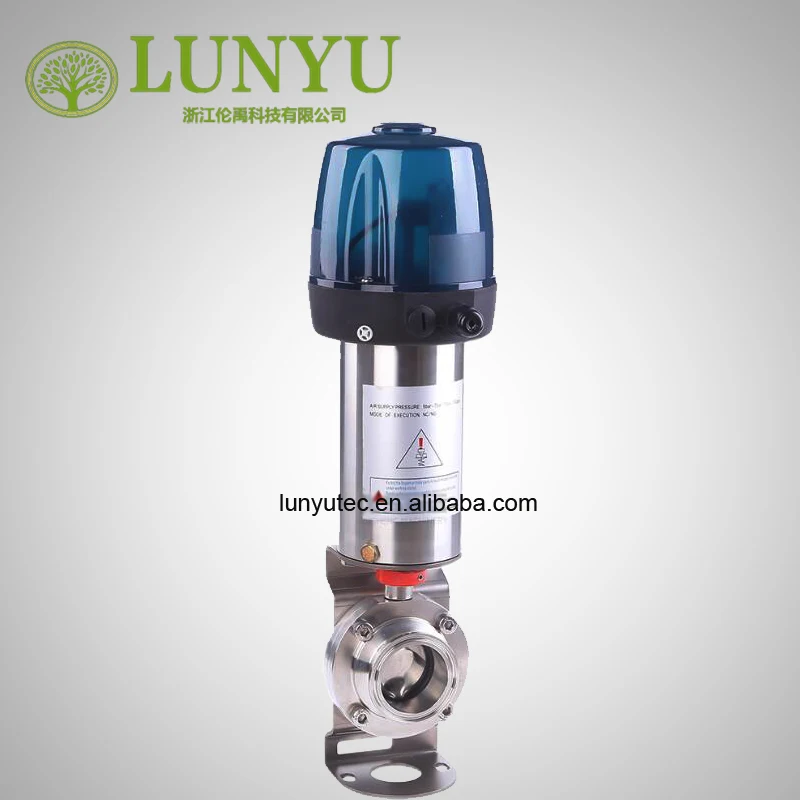 Stainless Steel Sanitary Pneumatic Butterfly Valve with Top Control Device