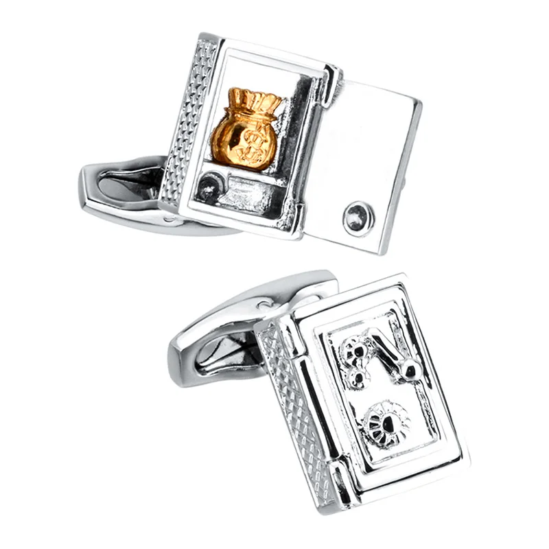 
Newest Design Safe box model Shirt Cufflinks for Mens Fashion Cuff links High Quality 