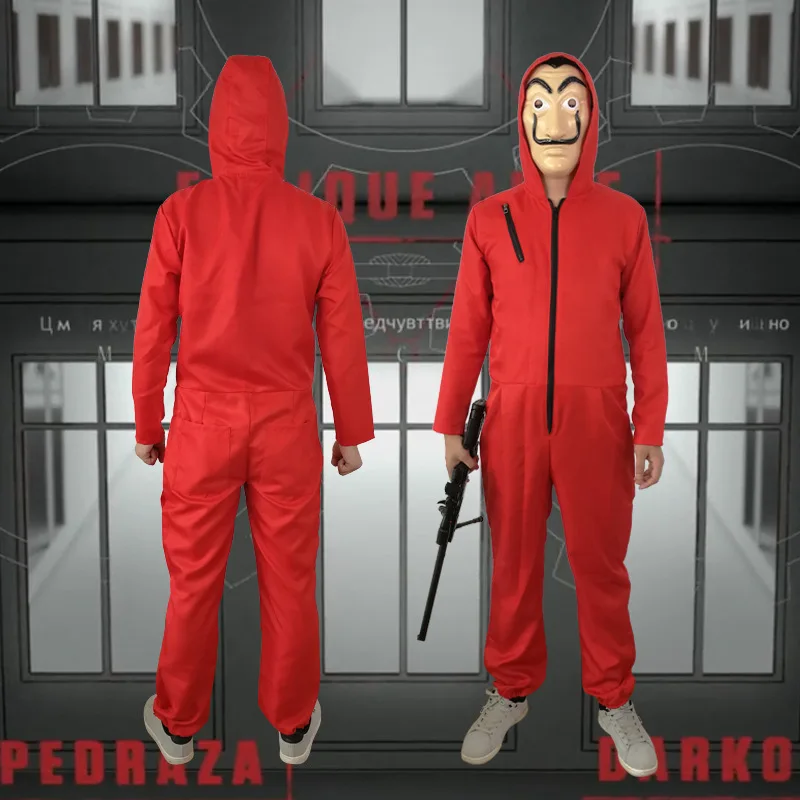 Деньги Heist дом бумага La Casa De Papel косплей костюм для мужчин, женщин и детей; Сальвадор Дали Хэллоуин Карнавальный Костюм 5,01