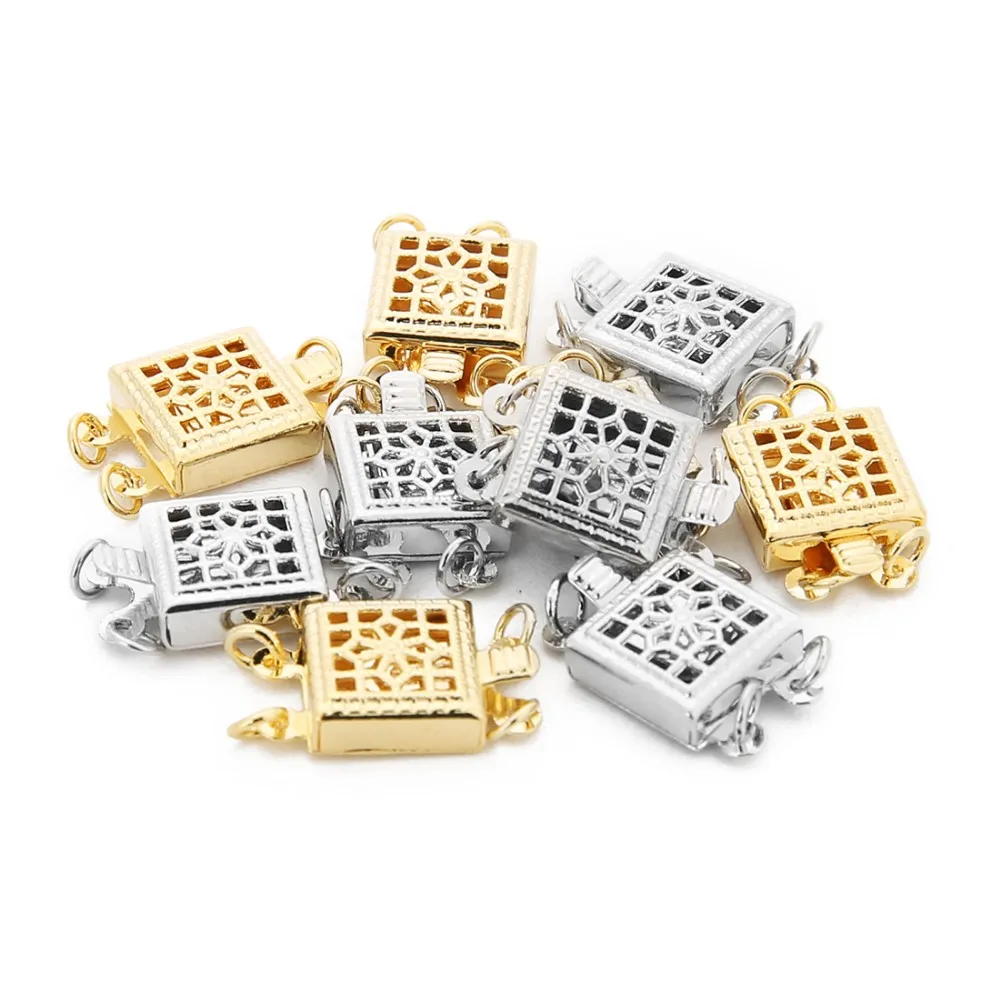 Free Shipping 8.8*14mm gold steel color square copper clasp for handbags making bracelet clasps