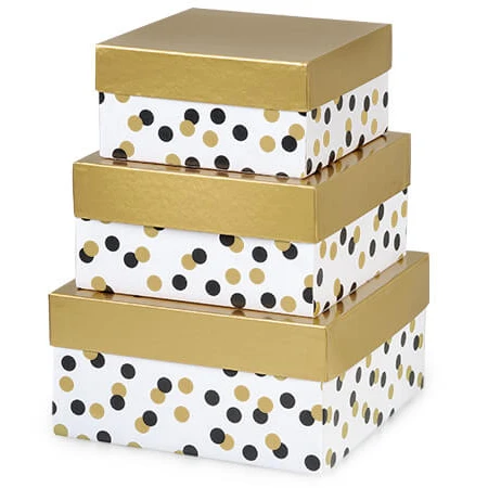 Custom Design Paper Gift Packaging Box Set Rigid Nested Boxes Sets with Lids
