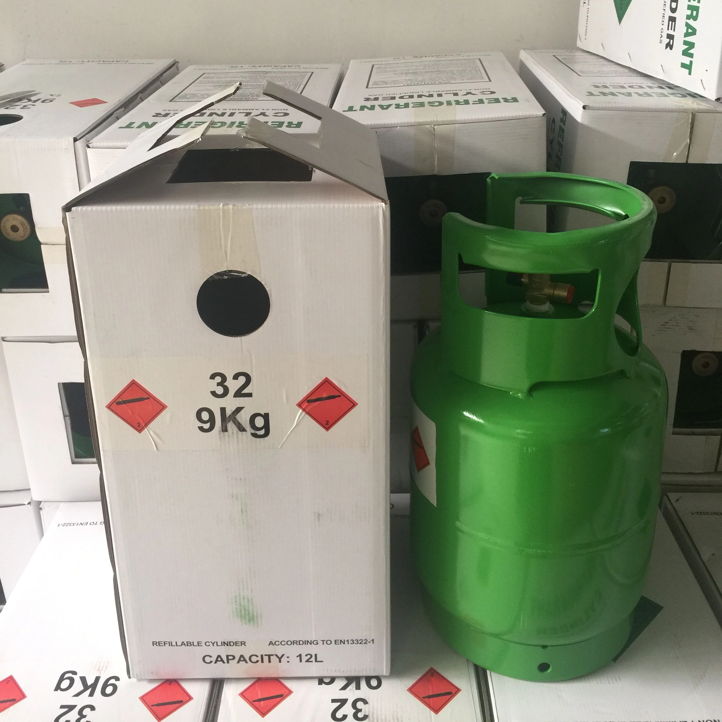 Хладагент R32 костюм для рынка ЕС Заправляемый цилиндр 9 кг
