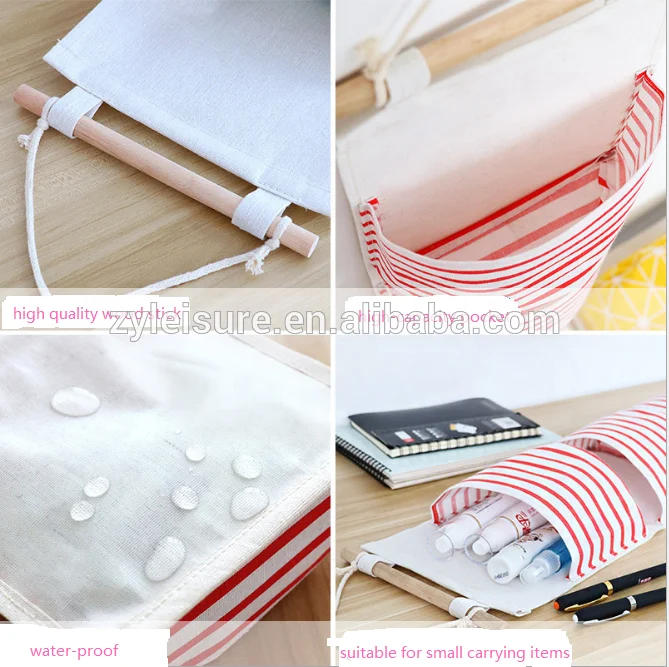 Cotton canvas Over The Door Magazine Storage Pockets /3 Pocket Fabric storage organizer/ Wall Door Closet Hanging Storage Bag