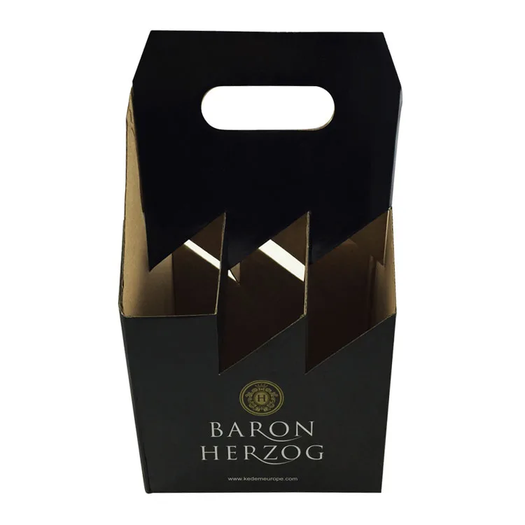 6 pack wine beer corrugated box cardboard bottle carrier