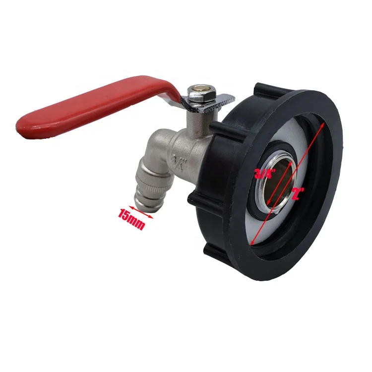 Латунный адаптер для шланга IBC с резьбой S60x6 на 3/4 дюйма для резервуара ibc